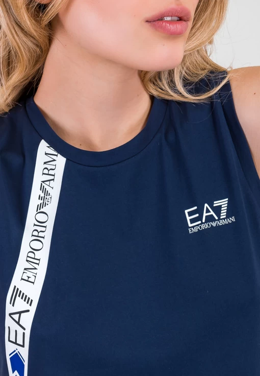 Платье женское трикотажное EA7 Emporio Armani темно-синего цвета