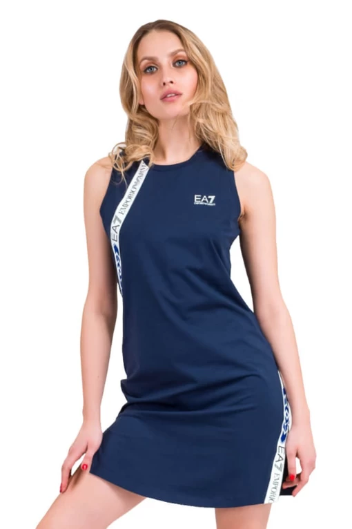 Платье женское трикотажное EA7 Emporio Armani темно-синего цвета