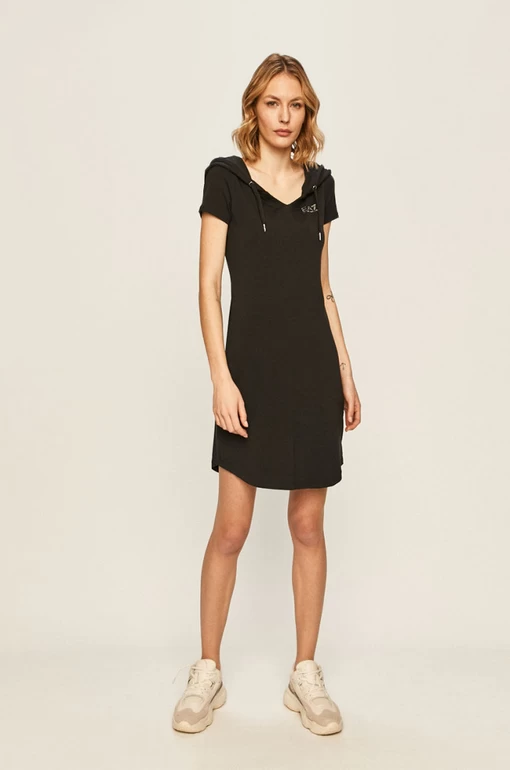 Платье женское трикотажное черного цвета EA7 Emporio Armani