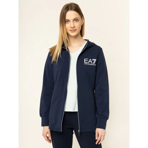 Толстовка женская EA7 Emporio Armani темно-синего цвета
