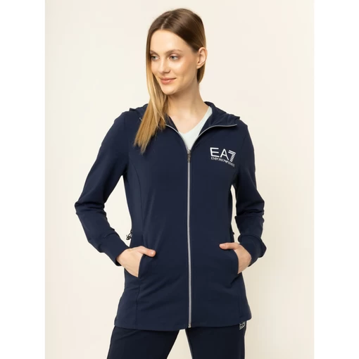 Толстовка женская EA7 Emporio Armani темно-синего цвета
