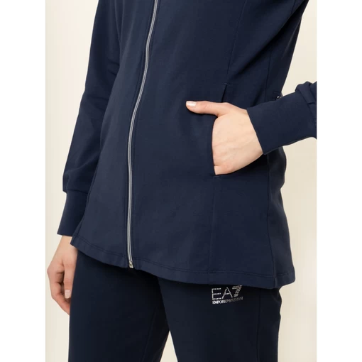 Толстовка женская EA7 Emporio Armani темно-синего цвета