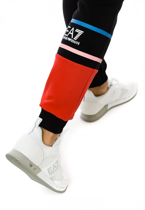 Спортивні штани EA7 Emporio Armani чорно-красного кольору