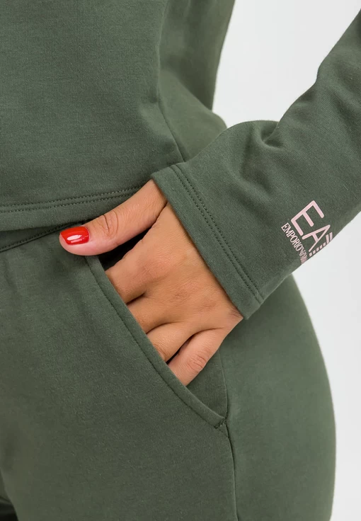 Худи женское спортивное EA7 Emporio Armani цвета хаки