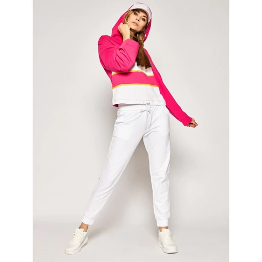 Костюм спортивный женский трикотажный EA7 Emporio Armani бело-розового цвета