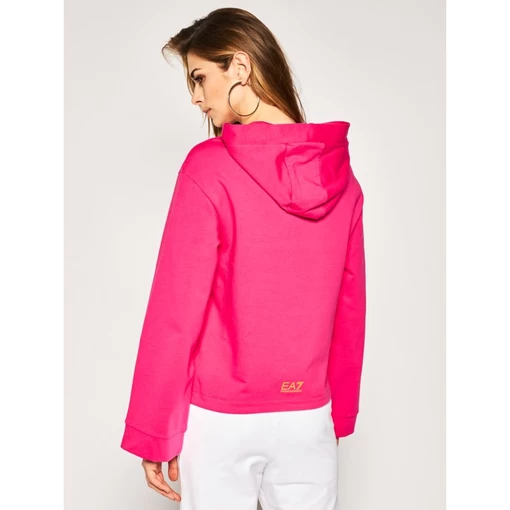 Костюм спортивный женский трикотажный EA7 Emporio Armani бело-розового цвета