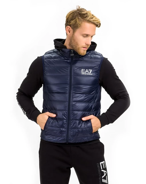 Жилетка чоловіча спортивна EA7 Emporio Armani темно-синього кольору (8NPQ01 PN29Z 1578)