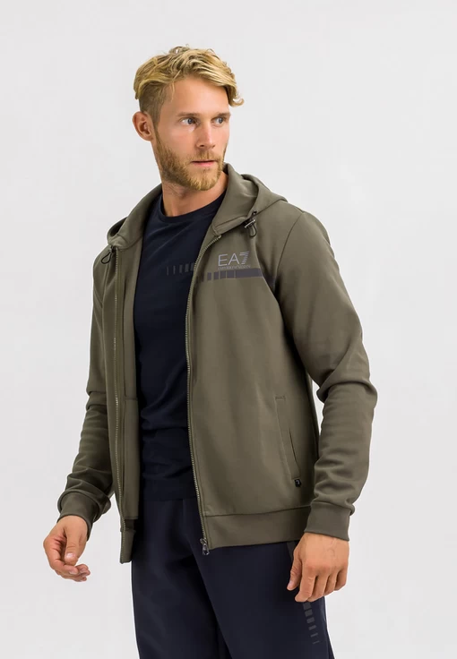 Толстовка спортивная мужская EA7 Emporio Armani цвета хаки