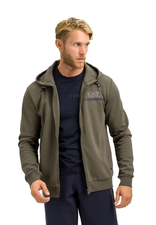 Толстовка спортивная мужская EA7 Emporio Armani цвета хаки