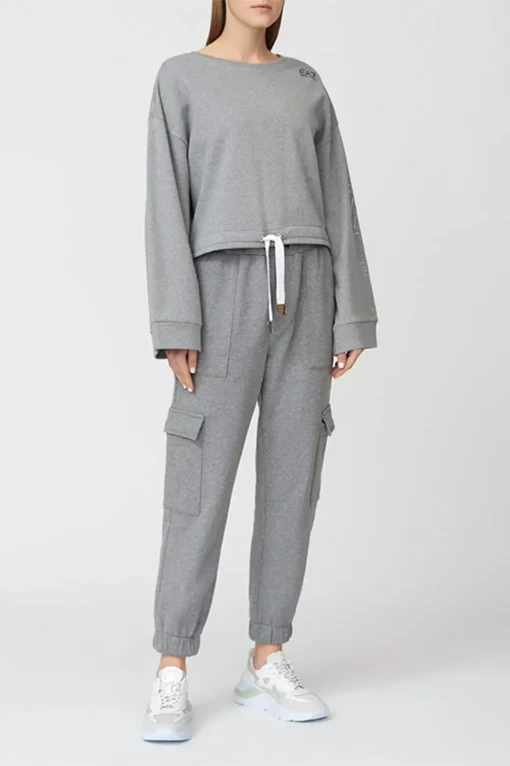 Свитшот жіночий EA7 Emporio Armani сірого кольору (6KTM34 TJ2PZ 3905)