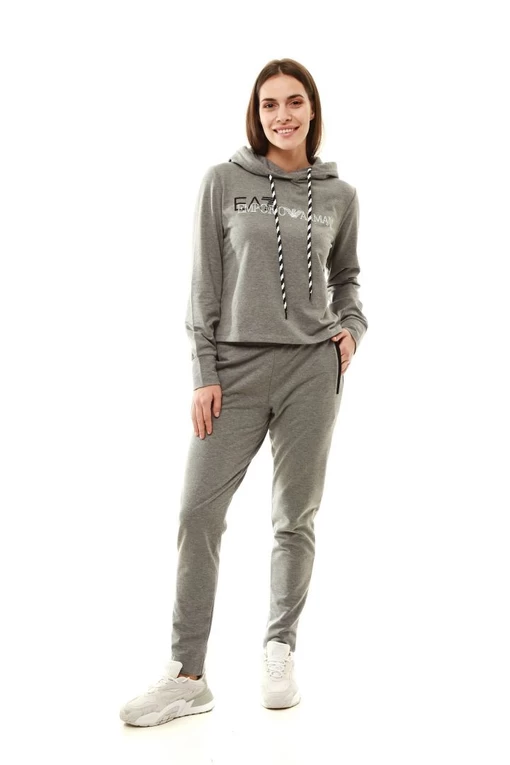 Спортивный костюм женский EA7 Emporio Armani серого цвета