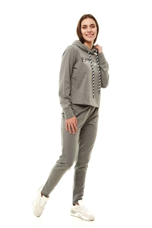 Спортивный костюм женский EA7 Emporio Armani серого цвета