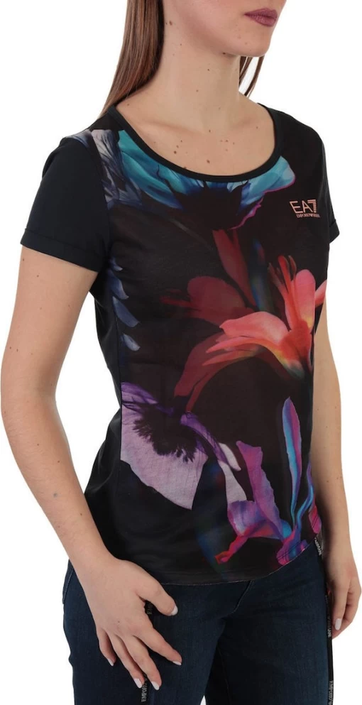 Футболка женская EA7 Emporio Armani черного цвета (6GTT29 TJ63Z 12)