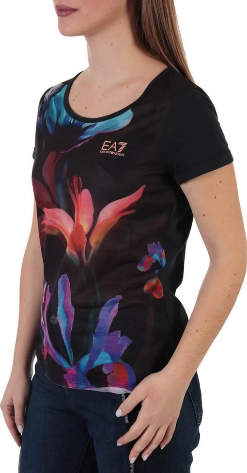 Футболка женская EA7 Emporio Armani черного цвета (6GTT29 TJ63Z 12)