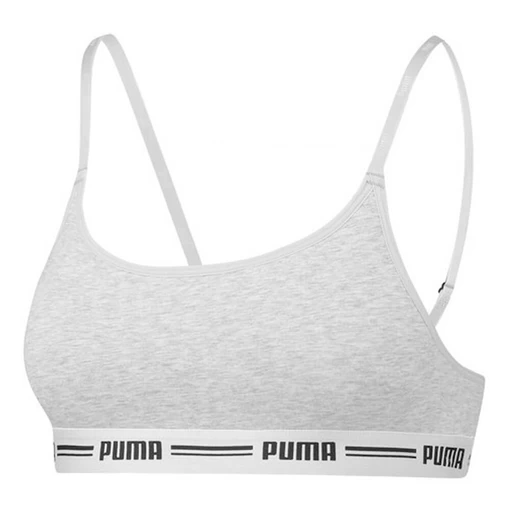 Топ женский Puma Iconic Women's Casual Bralette серого цвета
