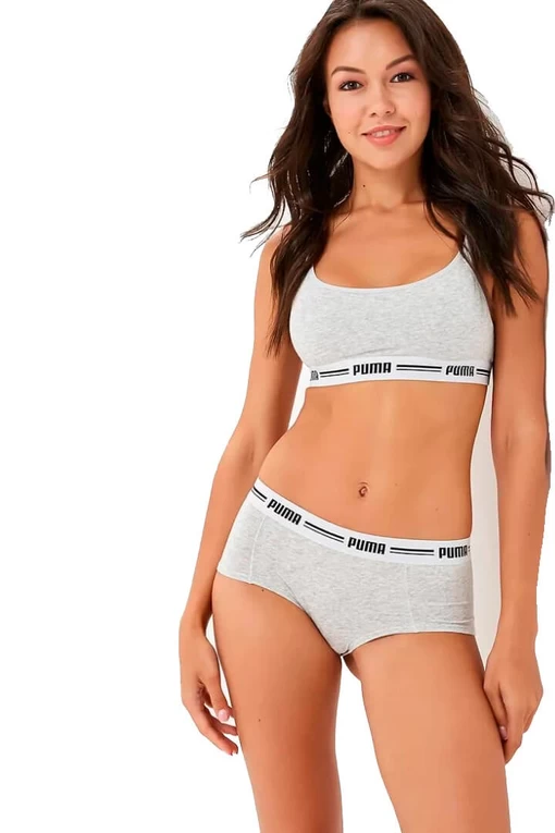 Топ женский Puma Iconic Women's Casual Bralette серого цвета