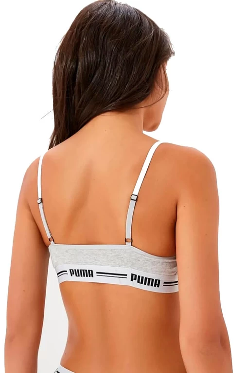 Топ женский Puma Iconic Women's Casual Bralette серого цвета