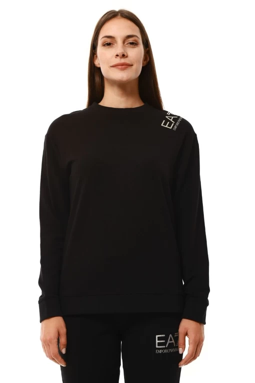 Свитшот женский EA7 Emporio Armani черного цвета