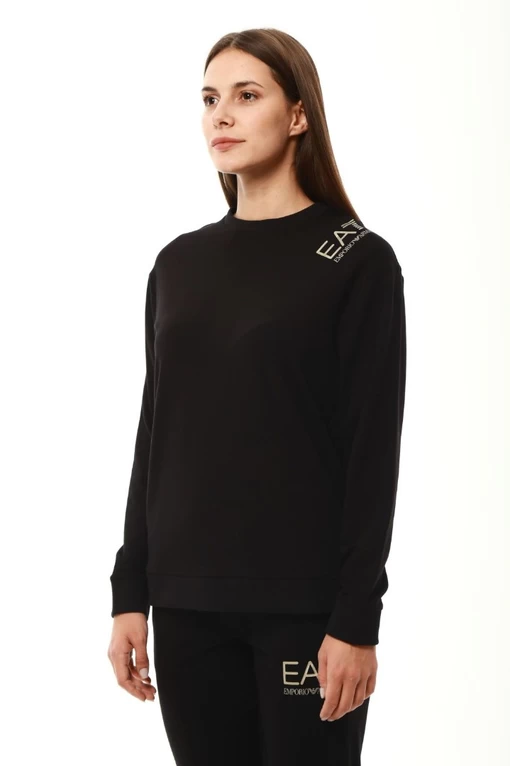 Свитшот женский EA7 Emporio Armani черного цвета