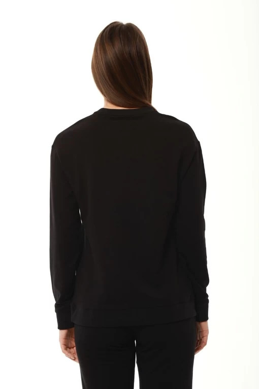 Свитшот женский EA7 Emporio Armani черного цвета