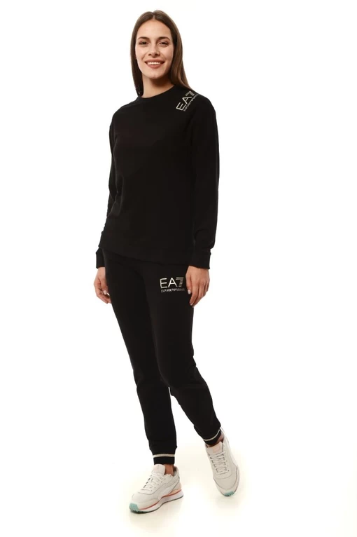Свитшот женский EA7 Emporio Armani черного цвета