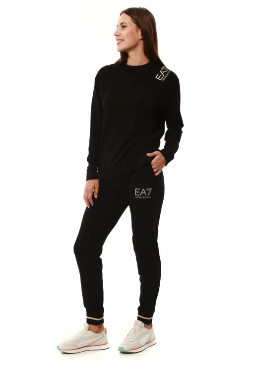 Свитшот женский EA7 Emporio Armani черного цвета