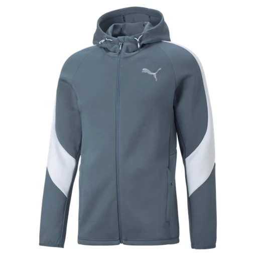 Светр чоловічий Puma Evostripe Full-Zip Hoodie синього кольору (84991518)