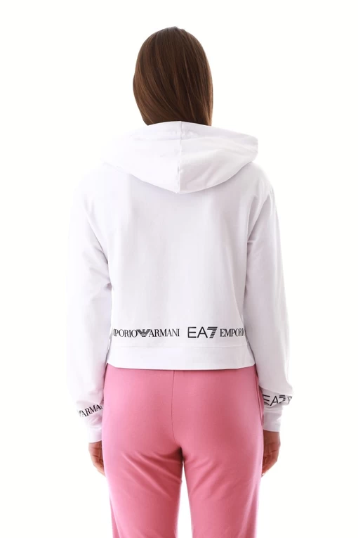 Толстовка женская EA7 Emporio Armani белого цвета