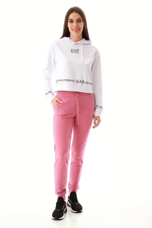 Толстовка женская EA7 Emporio Armani белого цвета