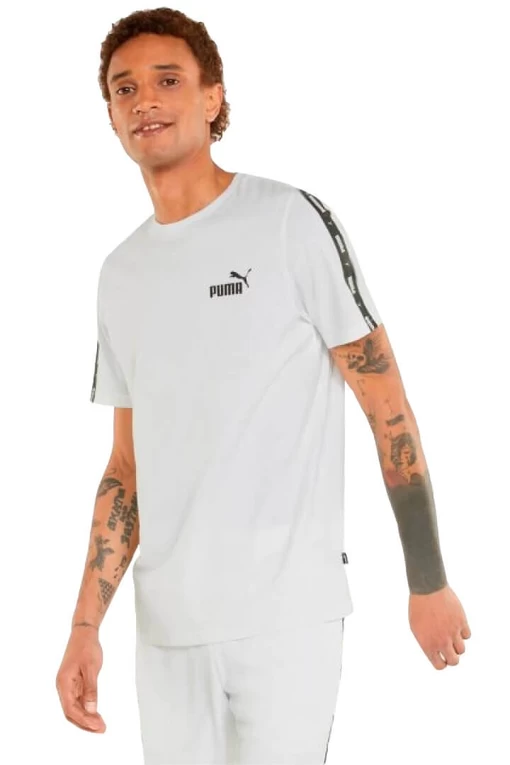 Футболка мужская Puma ESS+ Tape Tee белого цвета