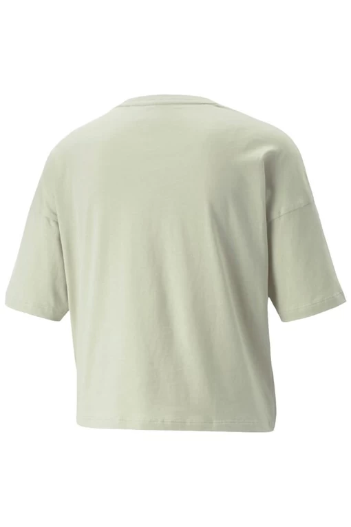 Футболка Puma спортивна ESS Cropped Logo Tee зеленого кольору