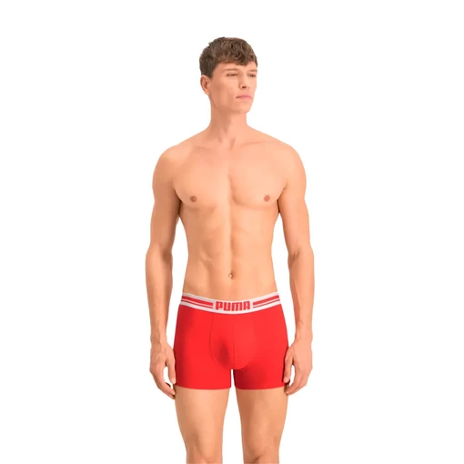 Спідня білизна чоловіча Puma Placed Logo Boxer Shorts 2 Pack чорного та червоного кольору