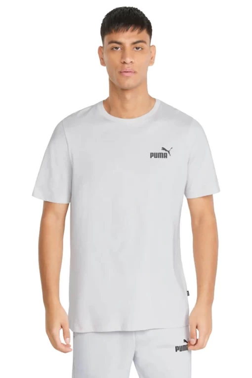 Футболка мужская Puma ESS Small Logo Tee светло-серого цвета