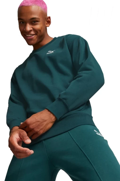 Світшот чоловічий Puma Classics Relaxed Crew зеленого кольору