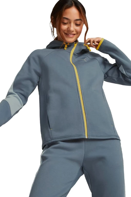 Толстовка жіноча Puma Evostripe Full-Zip Hoodie синього кольору