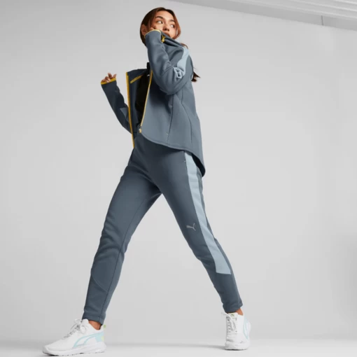 Толстовка жіноча Puma Evostripe Full-Zip Hoodie синього кольору