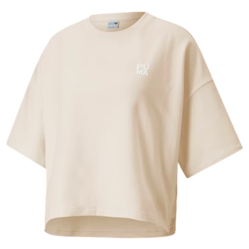 Футболка женская Puma Infuse Relaxed Tee бежевого цвета