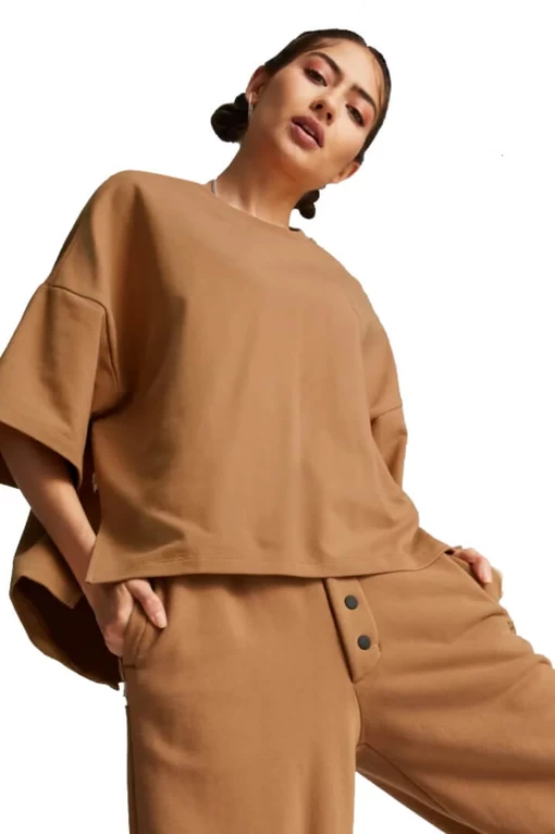 Футболка жіноча Puma Infuse Relaxed коричневого кольору (53564174)