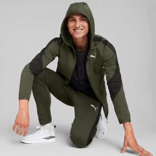 Толстовка чоловіча Puma Evostripe Full-Zip Hoodie колір хакі (84991570)