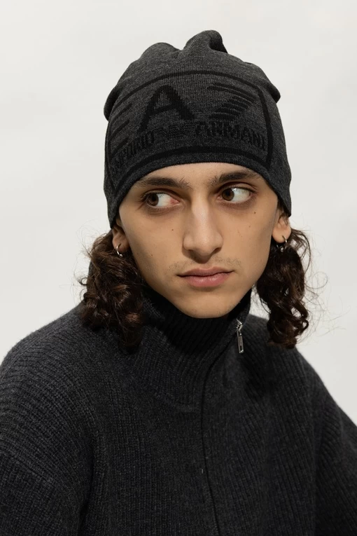 Шапка мужская EA7 Emporio Armani темно-серого цвета