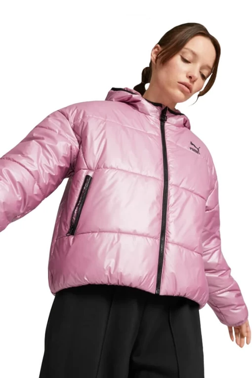 Куртка женская Puma Classics Shiny Padded Jacket розового цвета