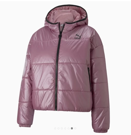 Куртка женская Puma Classics Shiny Padded Jacket розового цвета