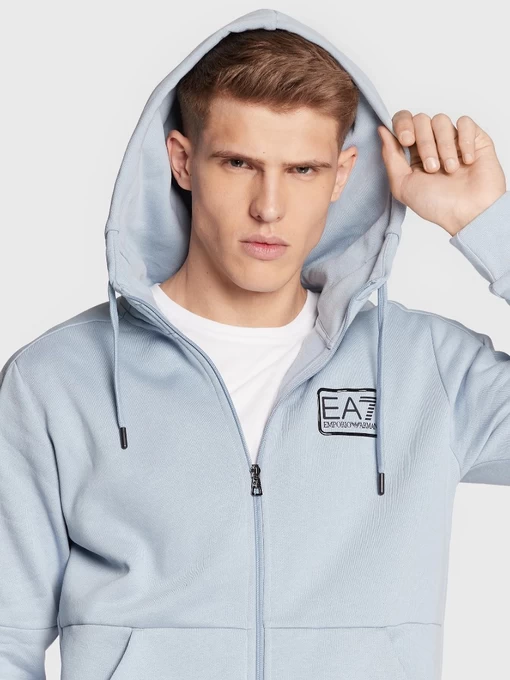 Спортивный костюм мужской EA7 Emporio Armani голубого c черным цветом