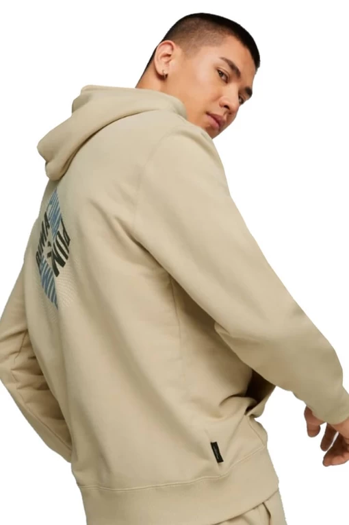 Худи мужское Puma Swxp Graphic Hoodie бежевого цвета