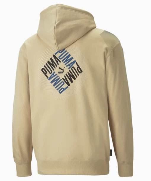 Худи мужское Puma Swxp Graphic Hoodie бежевого цвета