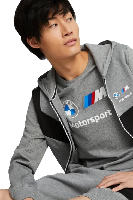 Куртка мужская Puma BMW MMS Hdd Sweat Jacket серого цвета