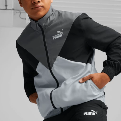 Спортивний костюм чоловічий Puma Woven Tracksuit чорний із сірим кольором