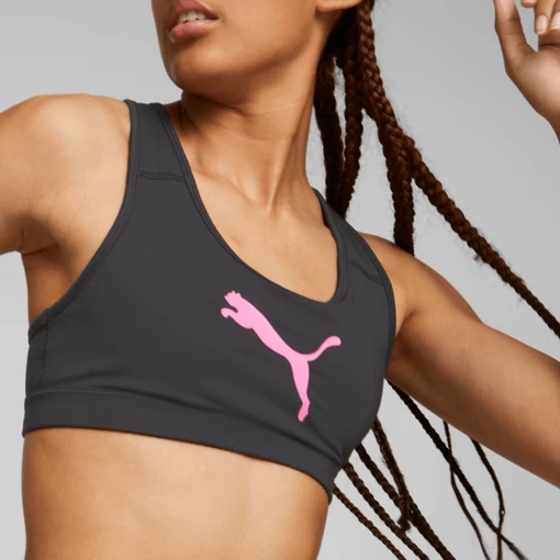 Бра женское Puma Mid Impact 4Keeps Bra черного цвета