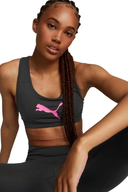 Бра женское Puma Mid Impact 4Keeps Bra черного цвета