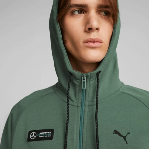 Куртка мужская Puma MAPF1 Hooded Sweat Jacket зеленого цвета